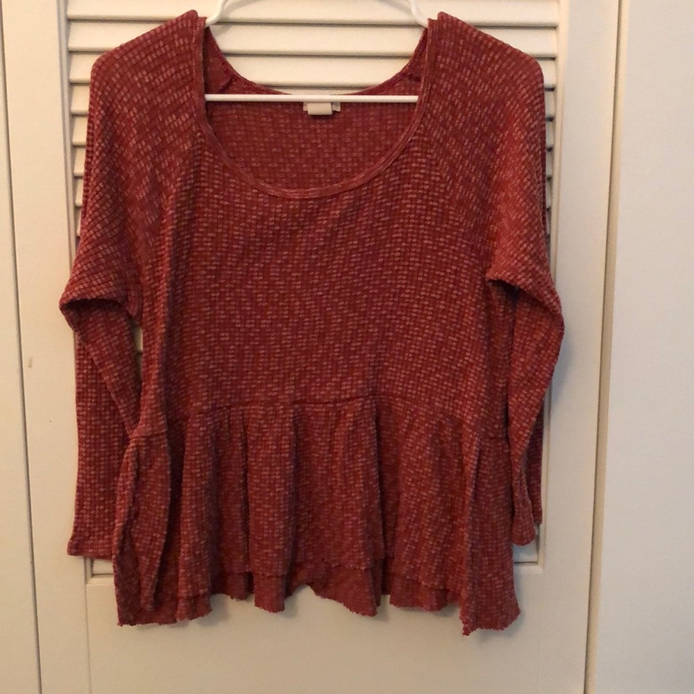 Cotton peplum long sleeve